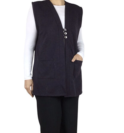 KADIN ÖNÜ ÜÇ DÜĞMELİ KISA MEVSİMLİK YELEK