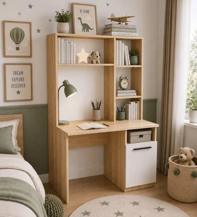 Afilli Ildır Çalışma Masası Flora Beyaz Tamamı Mdf