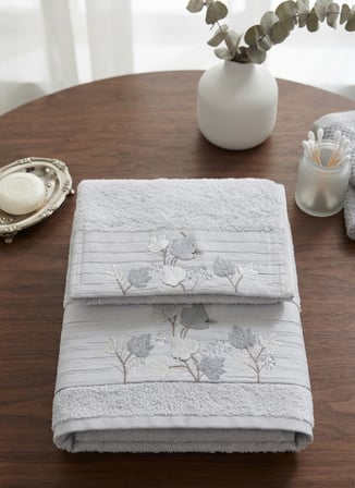 Ilgın Süzene Bambu Bürümcük Analı Kızlı Havlu Seti (1 Adet 30x50 cm ve 1 Adet 50x90 cm ) %70 Bambu %30 Pamuk