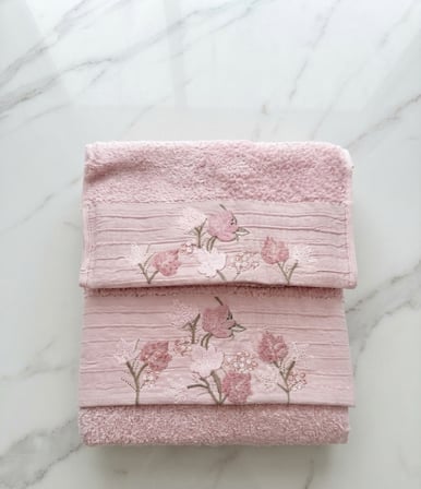 Ilgın Süzene Bambu Bürümcük Analı Kızlı Havlu Seti (1 Adet 30x50 cm ve 1 Adet 50x90 cm ) %70 Bambu %30 Pamuk