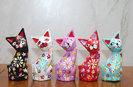 Ahşap 5'Li Kedi Seti Model 2