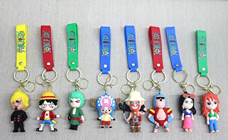 One Piece Karışık Karakterler Silikon Anahtarlık