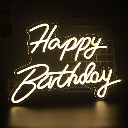 Happy Birthday Yazılı Neon Led Işık