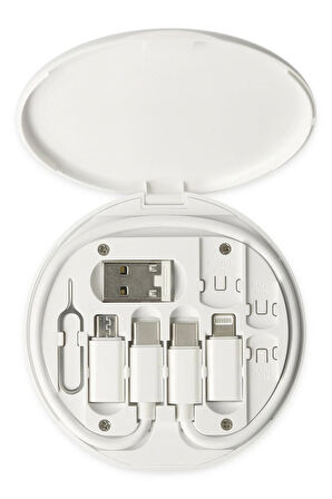 Sn06 3In1 Kablo Ve Kart Düzenleyici - Beyaz