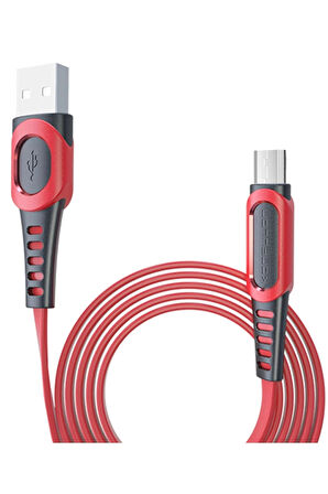 Dc01 Süper Hızlı Micro Usb Kablo 1M 2.4A - Kırmızı