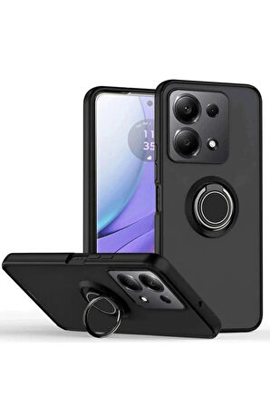 Redmi Note 13 4G Montreal Yüzüklü Silikon Kapak - Siyah