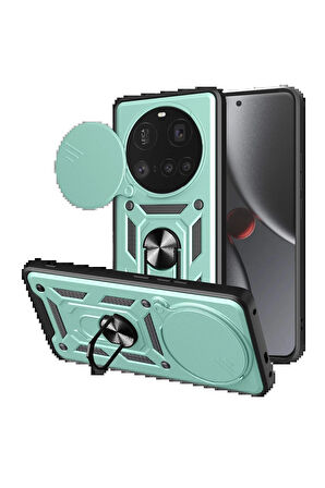 15 Kılıf Pars Lens Yüzüklü Silikon - Yeşil