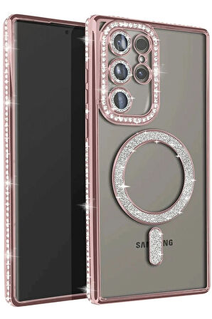 S23 Joke Simli Magneticsafe Kılıf - Pembe