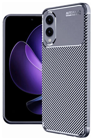 S25 Edge Kılıf Auto Focus Karbon Kapak - Lacivert