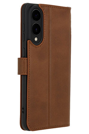 S25 Edge S Kapaklı Kılıf - Taba