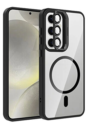 S24 Fe Remim Lensli Standlı Kapak - Siyah