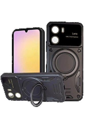 Y16 Kılıf Joy Lens Standlı Kapak - Siyah