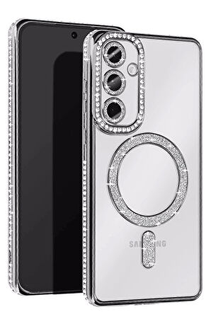 A26 Joke Simli Magneticsafe Kılıf - Gümüş