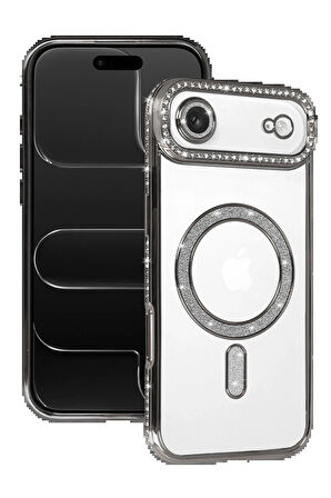 17 Air Joke Simli Magneticsafe Kılıf - Gümüş