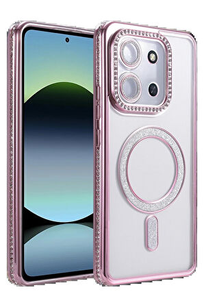 Redmi 15C 4G Joke Simli Magneticsafe Kılıf - Pembe