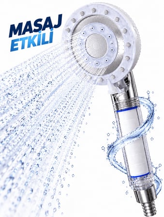 Filtreli Duş Başlığı Masaj Etkili Beyaz