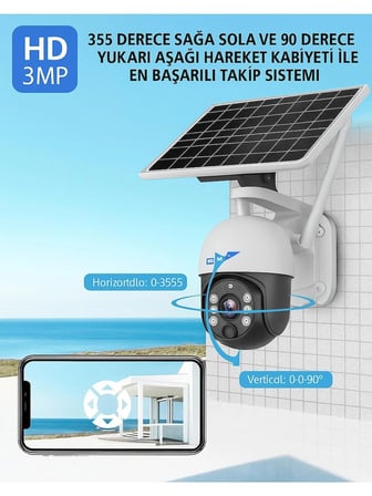 Cmr-47 Güneş Enerjili 4g Güvenlik Kamerası – Kablosuz, Sirenli Wifi Gerektirmez
