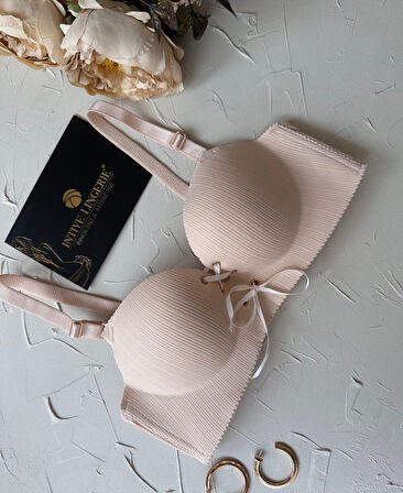 Jennifer Balensiz Push-up Destekli Lazer Kesim Dikişsiz Önden Bağlamalı Çekici Günlük Sütyen