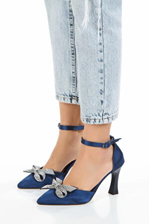 Kadın fiyonklu🎀 Abiye Rugan Topuklu 8 cm şık Ayakkabı