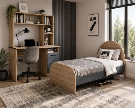 Afilli İzmir Çocuk Odası Takımı Aynalı Tamamı Mdf Flora Beyaz Aynalı