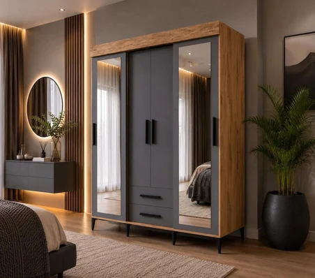 Afilli İzmir Çocuk Odası Takımı Aynalı Tamamı Mdf Flora Beyaz Aynalı