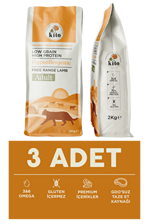 3 adet 2 kg yetişkin kedi maması