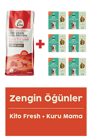 Yetişkin Mini Irk Köpek Maması 2.5 Kg + Levrek Etli Fresh X 6