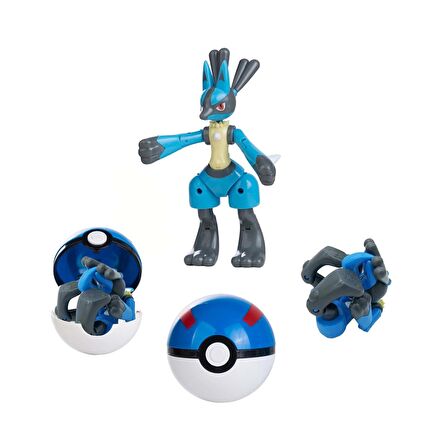 ThreeMB Toys Pokemon Orijinal Lisanslı Elf Topu Lucario