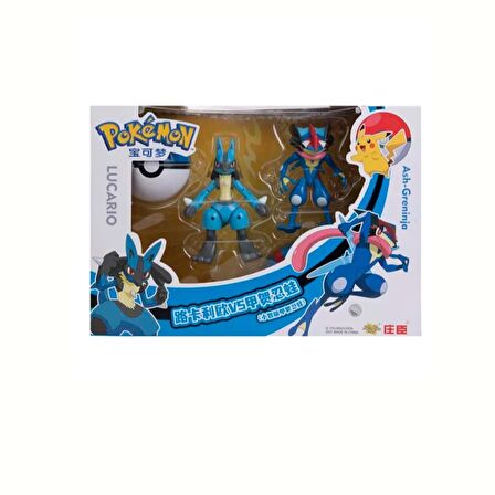 ThreeMB Toys Pokemon Orijinal Lisanslı Elf Topu 2'li Kutu - 6  (Lucario-Ash Greninja)