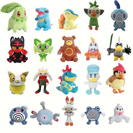 ThreeMB Toys Pokemon Yüksek Kalite Peluş Chikorita