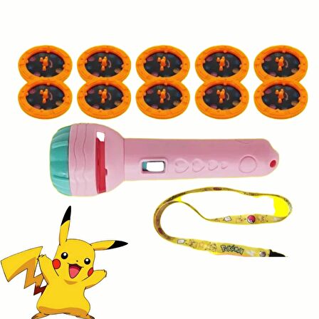 ThreeMB Toys Pokemon Projeksiyonlu El Feneri-Pembe