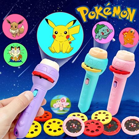 ThreeMB Toys Pokemon Projeksiyonlu El Feneri-Pembe