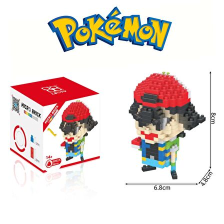 ThreeMB Toys Pokemon 1. Kısım Blok Puzzle Ash Ketchum