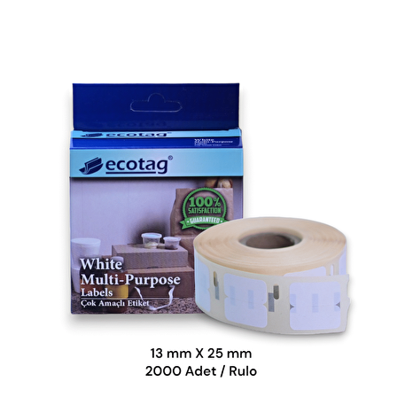 Ecotag Dymo Muadili Yazıcı Etiketi 25 mm x 12 mm