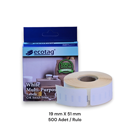 Ecotag Dymo Muadili Yazıcı Etiketi 19 mm x 51 mm