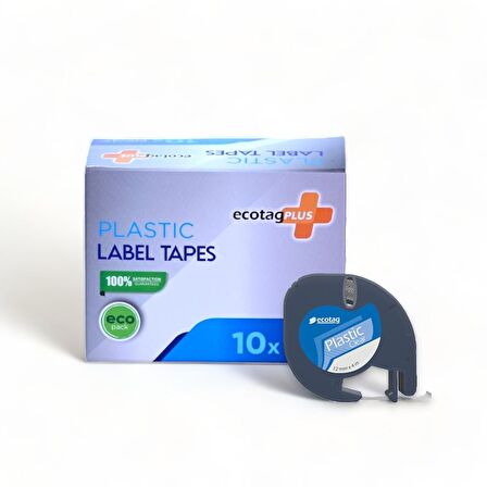 Ecotag Dymo Letratag Muadili Plastik Seffaf Serit Etiket - 12 mm x 4 nt