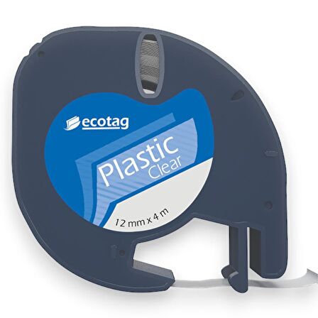 Ecotag Dymo Letratag Muadili Plastik Seffaf Serit Etiket - 12 mm x 4 nt