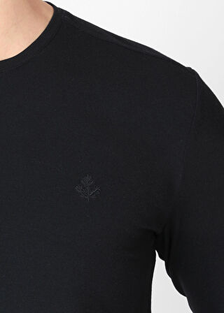 Adam Boxes O Yaka Uzun Kollu T-shirt NP-Dolargo - Siyah