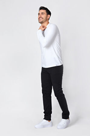 Adam Boxes O Yaka Uzun Kollu T-shirt NP-Dolargo - Ekru