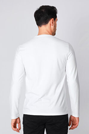 Adam Boxes O Yaka Uzun Kollu T-shirt NP-Dolargo - Ekru