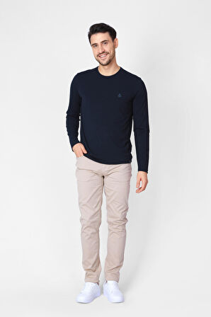 Adam Boxes O Yaka Uzun Kollu T-shirt NP-Dolargo - Lacivert