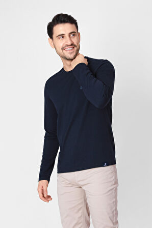 Adam Boxes O Yaka Uzun Kollu T-shirt NP-Dolargo - Lacivert