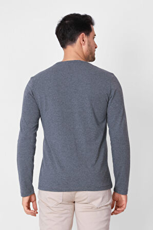 Adam Boxes V Yaka Uzun Kollu T-shirt NP-Trelargo - Koyu Gri