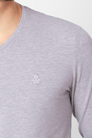 Adam Boxes V Yaka Uzun Kollu T-shirt NP-Trelargo - Kahve Melanj