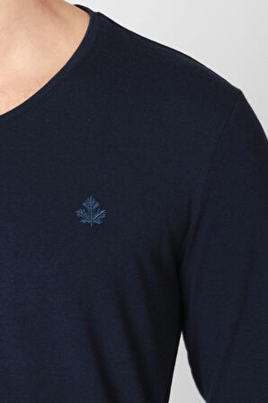 Adam Boxes V Yaka Uzun Kollu T-shirt NP-Trelargo - Lacivert