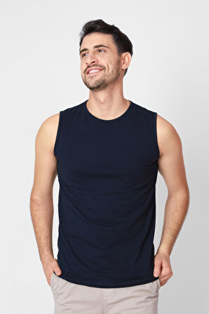 Adam Boxes O-Yaka Kolsuz T-shirt Cuerposino - Lacivert