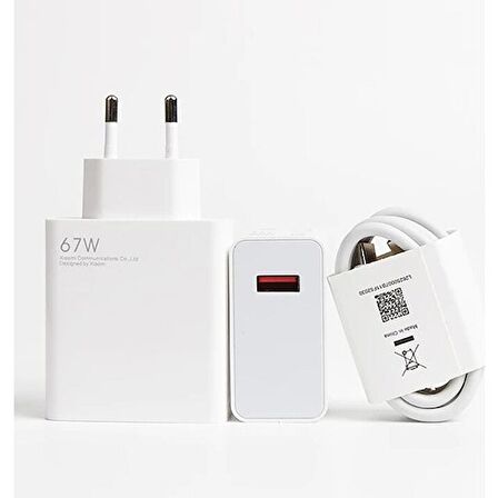 Wintoup Xiaomi Uyumlu Type-C 67 Watt Hızlı Şarj Aleti Beyaz