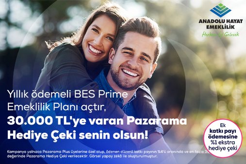 Bes Prime Emeklilik Planında 30.000 TL'ye varan Hediye Çeki - Pazarama Sigorta