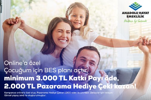 Çocuğum İçin Bes Açtır Pazarama'da Hediye Çeki Kazan - Pazarama Sigorta