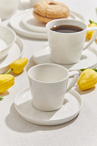 Solid Porselen Espresso Fincanı Beyaz